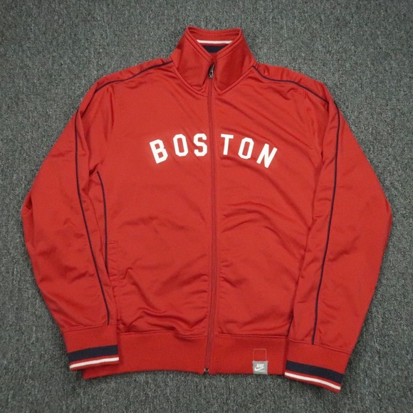 Boston Red Sox Jacket Adult XL Red Nike Cooperstown Collection Full Zip Mens